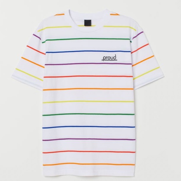 H&M Tops - ☎️NWOT H&M Proud Stripes Shirt United Nations Free Equal Gay Pride Month Rainbow